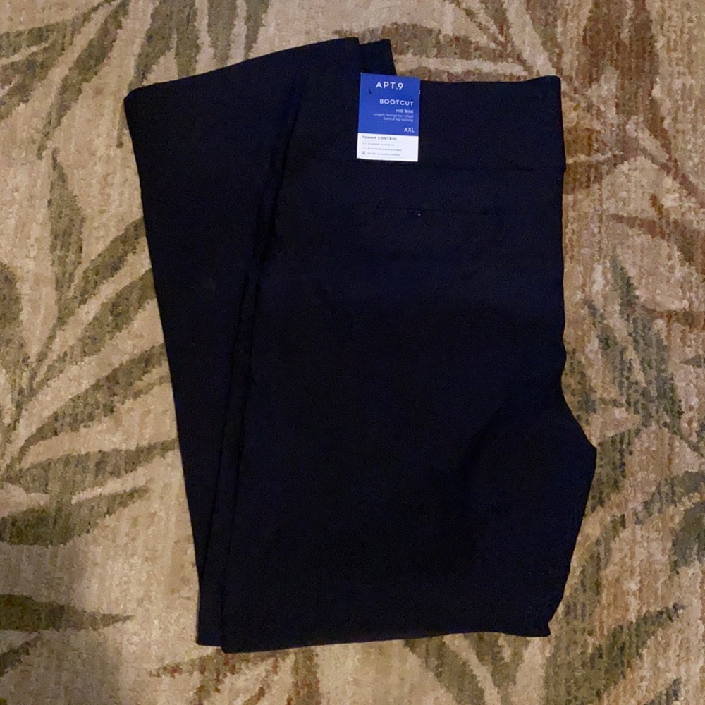 Apt 9 black tummy control boot leg pants